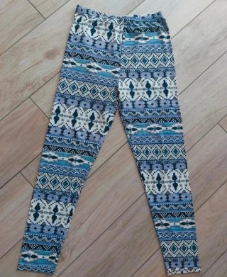 2 Leggings elasticizzati fantasia taglia M