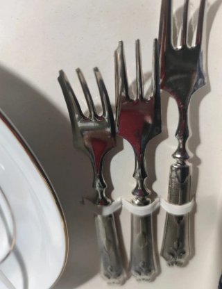 Servizio da dolci porcellana e metallo