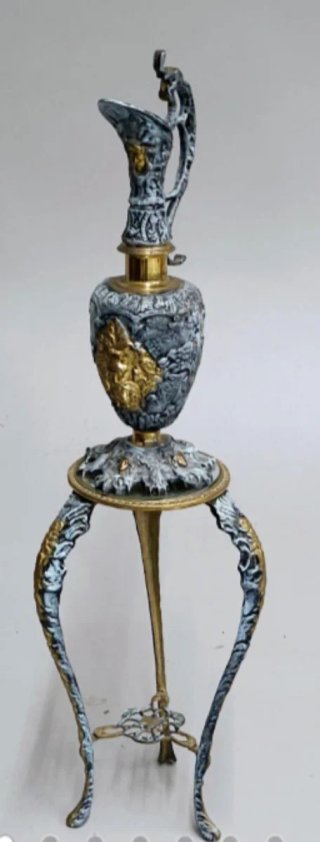 Anfora azul de bronce patinado
