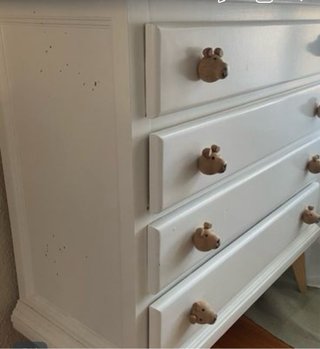 Cómoda infantil madera blanca estilo nórdico
