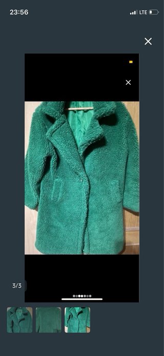 Abrigo verde peludo