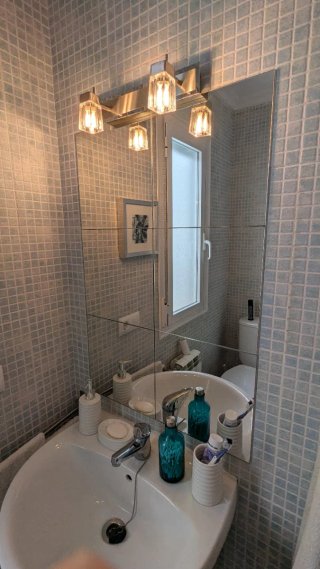 Foco de baño 2 luces cristal