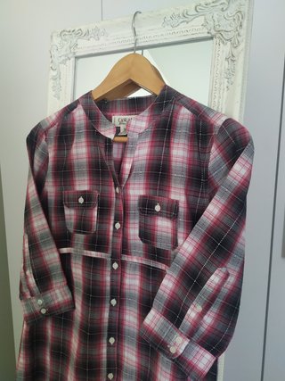 Vestido camisa xadrez Sfera S verão chic