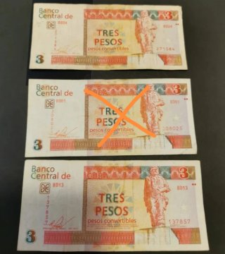 Billete 3 Pesos Convertibles Cuba