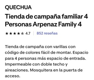 Tienda  campaña 4 personas [decathlon]