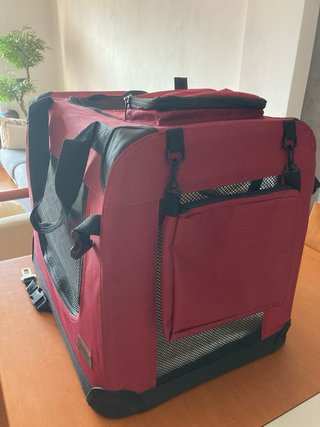 Transportín perro plegable rojo