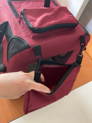Transportín perro plegable rojo