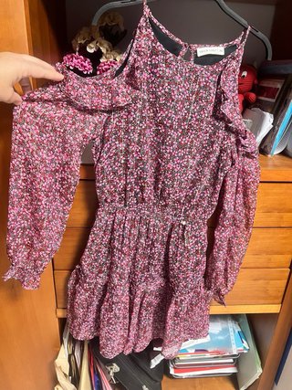 Vestido niña hombros descubiertos floral