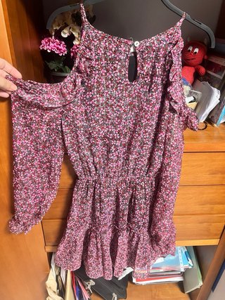 Vestido niña hombros descubiertos floral