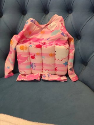 Fato de banho menina rosa com flutuadores até 36 m