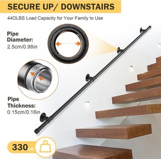 NUEVO! Pasamanos Escalera Negro 3 Metros