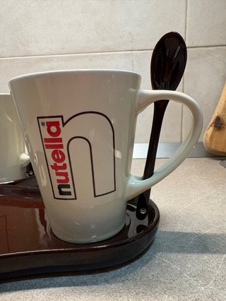 Set 2 Tazze Nutella con piattino e cucchiaino