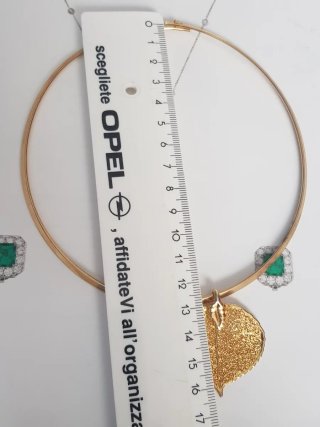 Collana vintage foglia placcata oro 24k