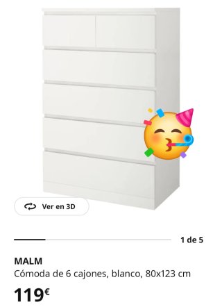 Cómoda MALM IKEA 6 cajones 80x123 cm NUEVA