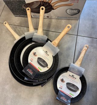 Set 5 padelle antiaderenti in pietra nero