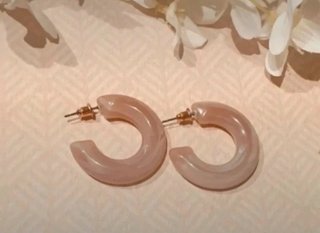 Pendientes Aro Rosa Cierre Presión. Nuevo
