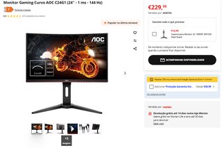 Monitor Gaming Curvo AOC C24G1 24'' 144Hz 1ms