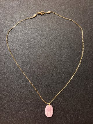 Collar con kunzita natural y cadena 45 cm.