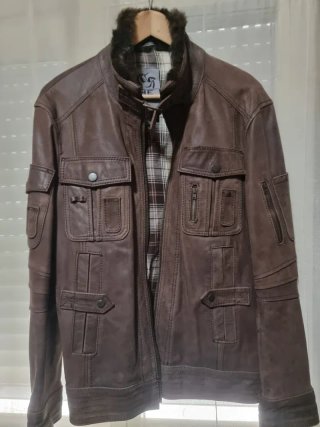 Cazadora Piel Mango Talla L