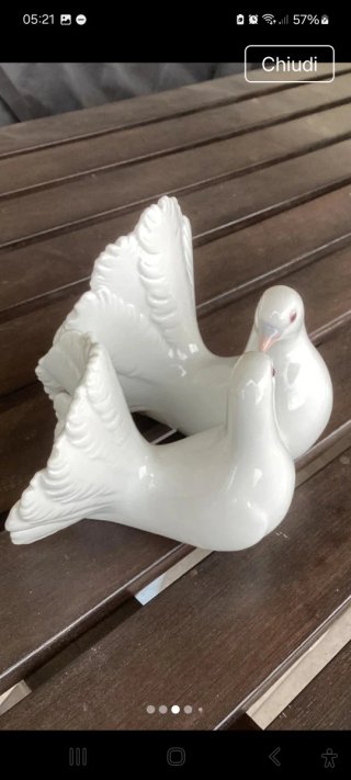 Coppia di colombe Lladró in porcellana