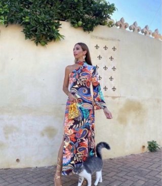Vestido Zara Talla Única Estampado