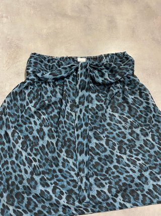 Top Yamamay leopardato azzurro con fiocco M