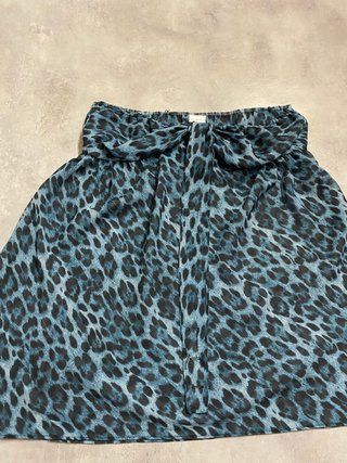 Top Yamamay leopardato azzurro con fiocco M