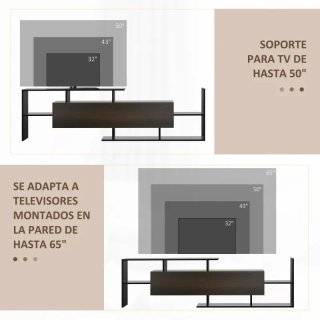 Mueble TV negro y madera