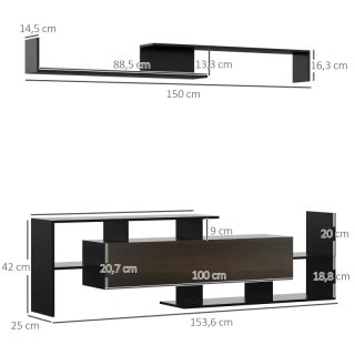 Mueble TV negro y madera