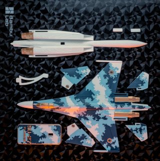 Maqueta Avión Su-27 Flanker Card Frame