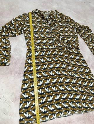 Vestido estampado étnico manga larga
