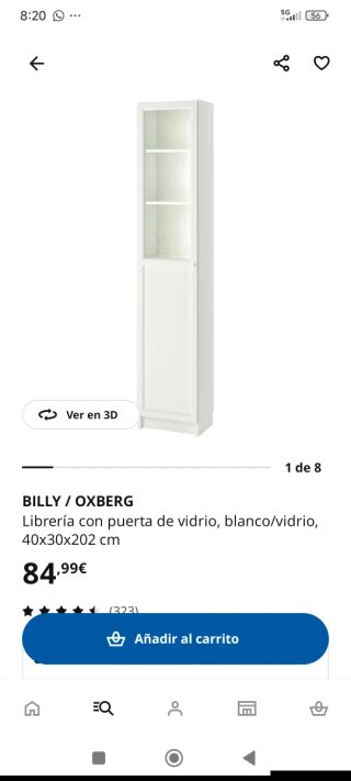 Librería Billy con puerta Oxberg Ikea