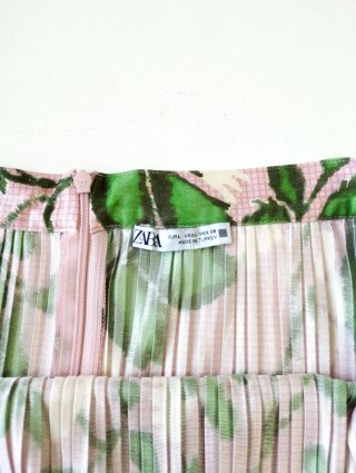 Falda Zara Midi Plisada Estampado Floral