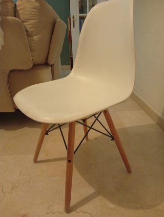 Juego 4 Sillas Blancas Diseño Moderno