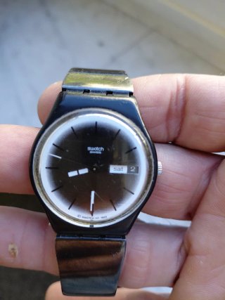Orologio Swatch Dey Date nero/bianco