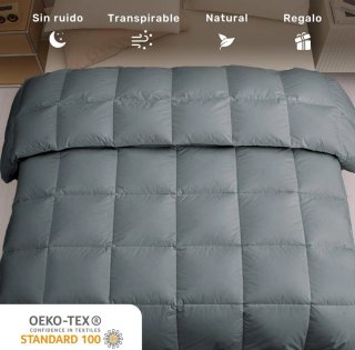 Edredón Nórdico plumón cama 135 gris NUEVO