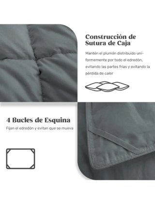 Edredón Nórdico plumón cama 135 gris NUEVO