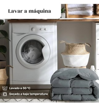 Edredón Nórdico plumón cama 135 gris NUEVO