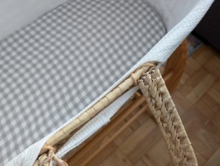 Cuna Moisés Mimbre con Soporte Madera