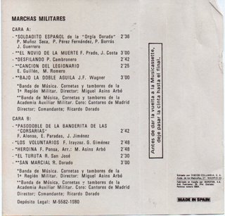 Cinta Cassette Marchas Militares 1980