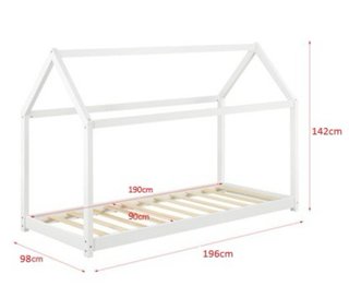 Cama infantil tipo casita blanca Montessori