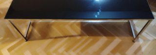 Mesa Centro Vidrio Negro y Aluminio