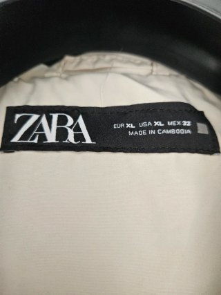 Abrigo acolchado blanco Zara Talla XL
