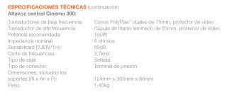Altavoces JBL Cinema 300 Negros