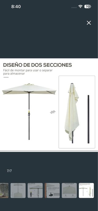 Sombrilla de pared beige