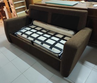 Sofá Cama Marrón Tela