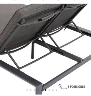 Cama balinesa/tumbona doble gris.