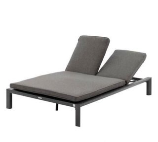 Cama balinesa/tumbona doble gris.
