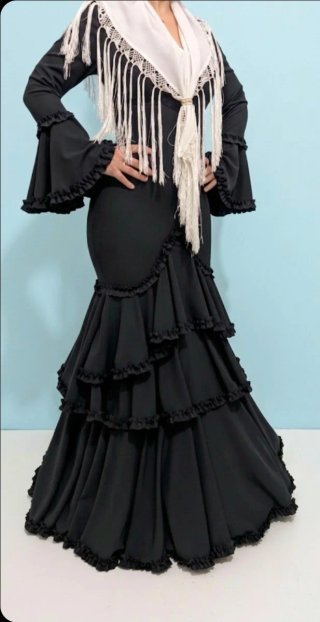 Traje de Flamenca Negro TODAS LAS TALLAS