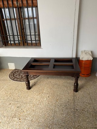 Mesa centro elevable madera y cristal